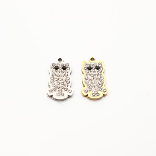 Rustfrit stål Animal Pendler, 304 rustfrit stål, forgyldt, du kan DIY & med rhinestone, flere farver til valg, 16x10x2mm, 20pc'er/Lot, Solgt af Lot