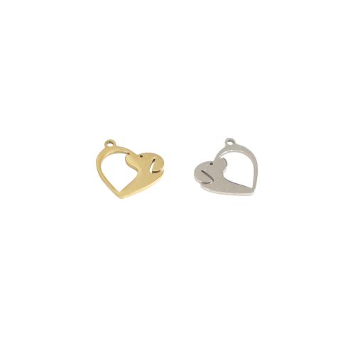Edelstahl -Herz-Anhänger, 304 Edelstahl, plattiert, DIY & hohl, keine, 13x15x1mm, verkauft von PC