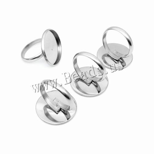 Acier inoxydable 304 base d'anneau écu, DIY & polissage à la machine & normes différentes pour le choix, couleur originale, Vendu par PC