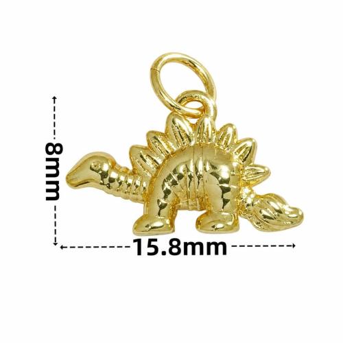 Messing Schmuck Anhänger, Dinosaurier, goldfarben plattiert, DIY & verschiedene Stile für Wahl & Micro pave Zirkonia, verkauft von PC