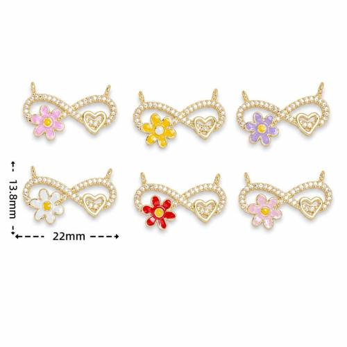 Messing hangers, Oneindigheid, plated, DIY & verschillende stijlen voor de keuze & micro pave zirconia & glazuur, Verkocht door PC