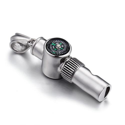 Titanium Steel Pendants Compass DIY original color Sold By PC