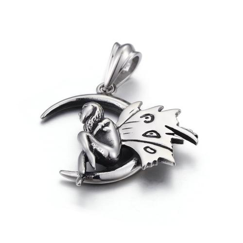 Titanium Steel Pendants Angel DIY original color Sold By PC