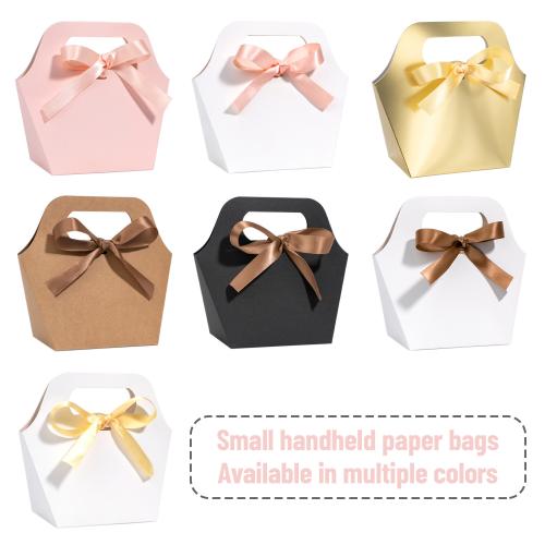 Paper Gift Bag portable & with ribbon bowknot decoration Sold By PC