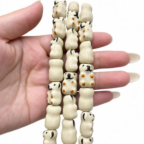 Porcelán Ékszerek Gyöngyök, Medve, kézi rajz, DIY, több színt a választás, 12x16mm, 100PC-k/Bag, Által értékesített Bag