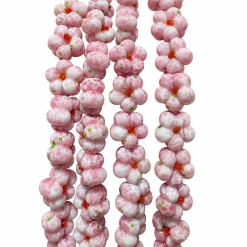 Handmade Lampwork Gyöngyök, kézi rajz, DIY & különböző stílusokat a választás, rózsaszín, 100PC-k/Bag, Által értékesített Bag