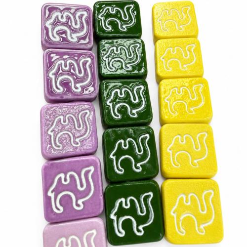 Porzellan Schmuckperlen, Quadrat, DIY, keine, 20mm, 100PCs/Tasche, verkauft von Tasche