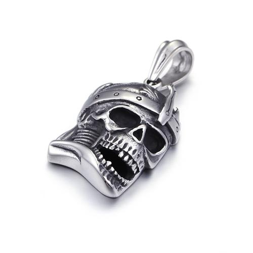 Titanhäng, Titan Stål, Skull, Vintage & DIY, ursprungliga färgen, 27x41mm, Säljs av PC