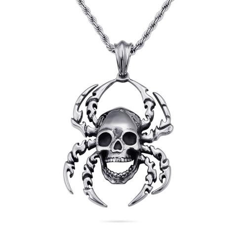 Titanium Steel Pendants Spider punk style & DIY original color Sold By PC