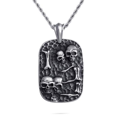 Titanhäng, Titan Stål, Skull, Vintage & DIY, ursprungliga färgen, 35x48mm, Säljs av PC