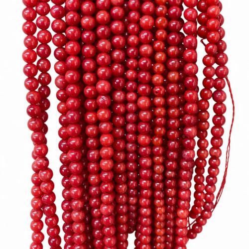 Abalorios de Coral, Esférico, Bricolaje, más colores para la opción, Vendido para aproximado 38 cm Sarta