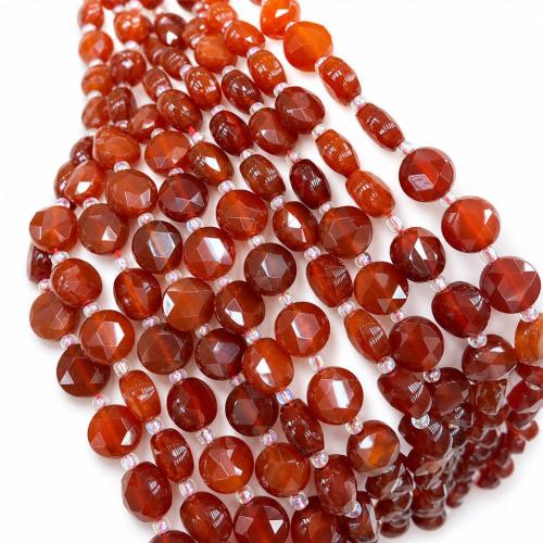Jalokivi korut Helmet, Litteä pyöreä, tee-se-itse & eri materiaaleja valinta & kasvot, 10mm, N. 30PC/Strand, Myymät Strand