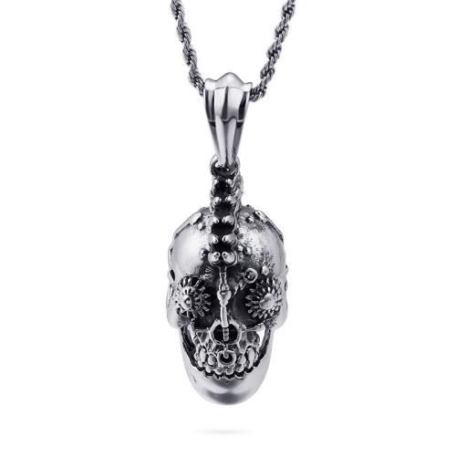 Titanhäng, Titan Stål, Skull, Vintage & DIY, ursprungliga färgen, 20x40mm, Säljs av PC