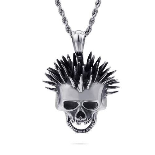 Titanhäng, Titan Stål, Skull, Vintage & DIY, ursprungliga färgen, 58x68mm, Säljs av PC