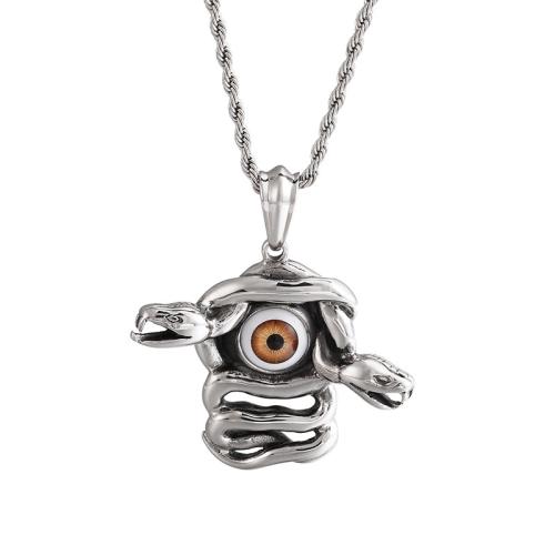 titanium Vedhæng, Titanium Stål, med Akryl, Evil Eye, du kan DIY, oprindelige farve, 48x53mm, Solgt af PC