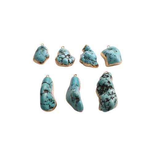 Turquoise Pendant Natural Turquoise plated DIY length 20-45mm width 10-20mm thickness 9-14mm Sold By PC