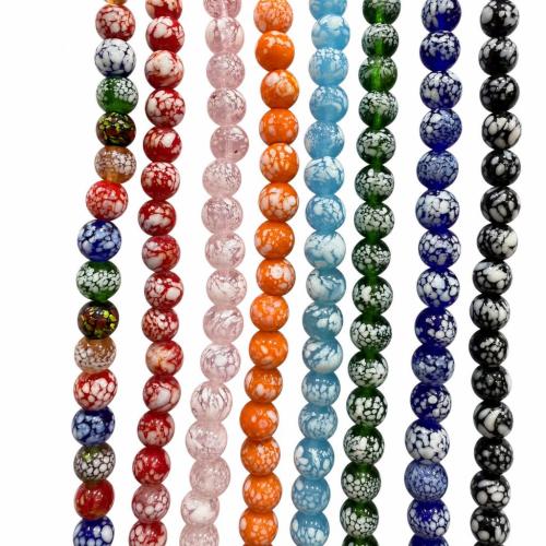 Käsintehdyt lamppuhelmet, Lamppuhelmi, Pyöreä, tee-se-itse, enemmän värejä valinta, 10mm, Myyty Per N. 38 cm Strand