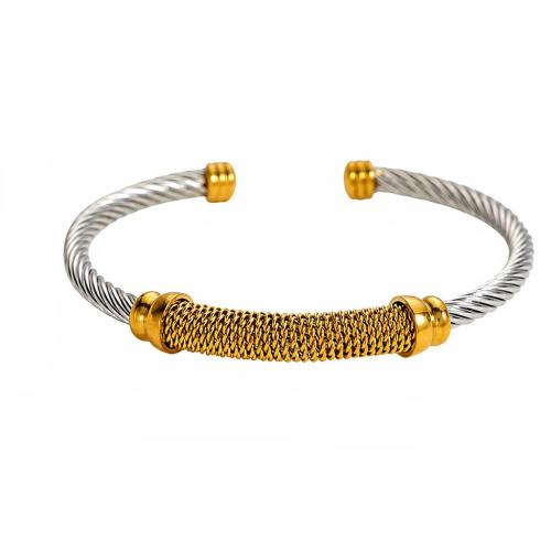 304 Stainless Steel Cuff Bangle plated fashion jewelry & Unisex Inner Approx 55mm Sold By PC