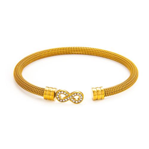 Titanstahl Armreif, Unendliche, plattiert, unisex & mit Strass, keine, Innendurchmesser:ca. 66mm, verkauft von PC