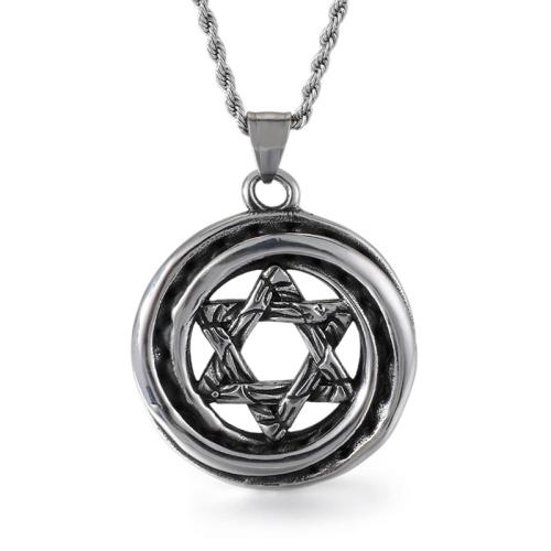 Titanium Steel Pendants Hexagram vintage & DIY & hollow original color 39mm Sold By PC