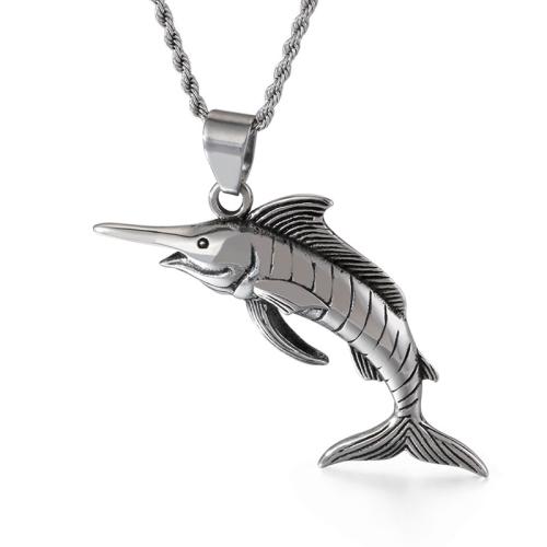 Titanium Steel Pendants Fish vintage & DIY original color Sold By PC