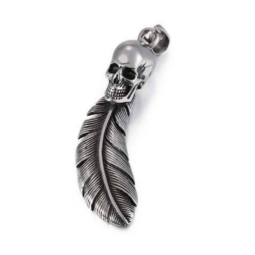 Titanium Steel Pendants Feather vintage & DIY original color Sold By PC