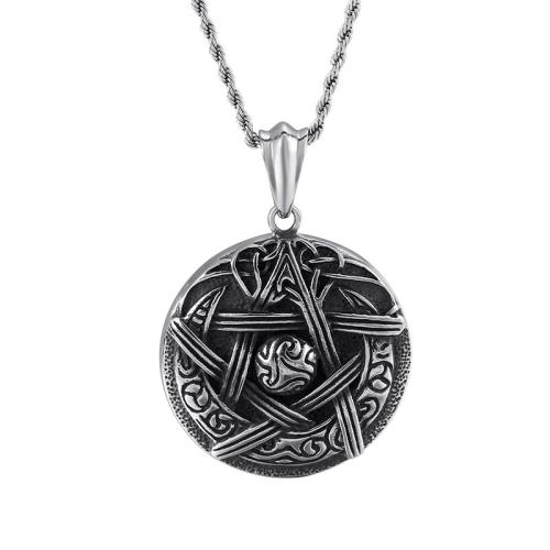 Titanium Steel Pendants Flat Round vintage & DIY original color 42mm Sold By PC