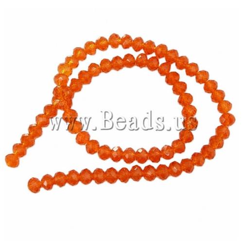 Rondelle Crystal korálky, Krystal, imitace CRYSTALLIZED™ krystal, Fire Opal, 4x6mm, Otvor:Cca 1mm, Délka Cca 17 inch, 10přediva/Bag, Prodáno By Bag