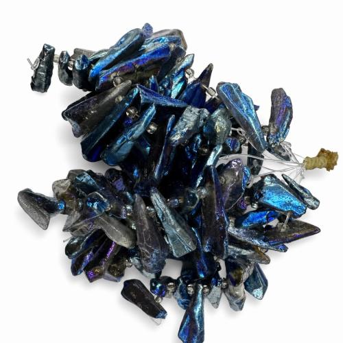 Abalorios de Gemas, Piedra natural, chapado, Bricolaje, length 24-48mm, width 9-20mm, thickness 6-10mm, Vendido para aproximado 38 cm Sarta