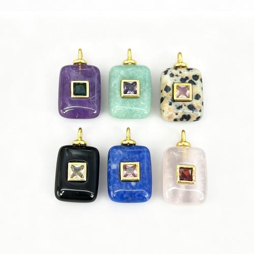 Gioielli ciondoli con gemme, pietra preziosa, with ottone, Motivo geometrico, placcato, DIY & stili diversi per la scelta & Micro spianare cubic zirconia, Venduto da PC