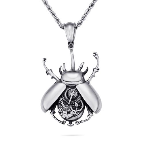 Titanium Privjesci, Titanium Čelik, Kukac, punk stil & možete DIY, izvorna boja, 48x65mm, Prodano By PC