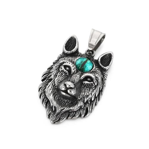 Ciondoli di titanio, Titantium acciaio, with occhi di gatto, Lupo, Vintage & DIY, nessuno, 43x29mm, Venduto da PC