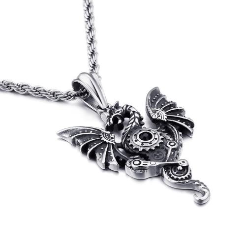 Titanium Steel Pendants Dragon vintage & DIY original color Sold By PC