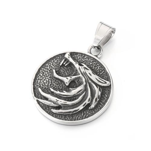 Titanium Steel Pendants vintage & DIY & with rhinestone original color Sold By PC