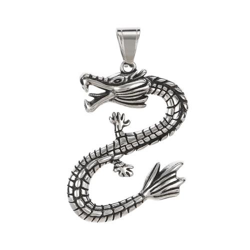 Titanium Steel Pendants Dragon vintage & DIY original color Sold By PC