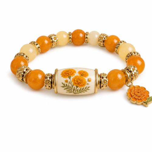 plástico ABS Pulsera, con aleación de zinc, chapado, Joyería & para mujer & esmalte, más colores para la opción, ABS beads size 10mm, longitud aproximado 16 cm, Vendido por UD