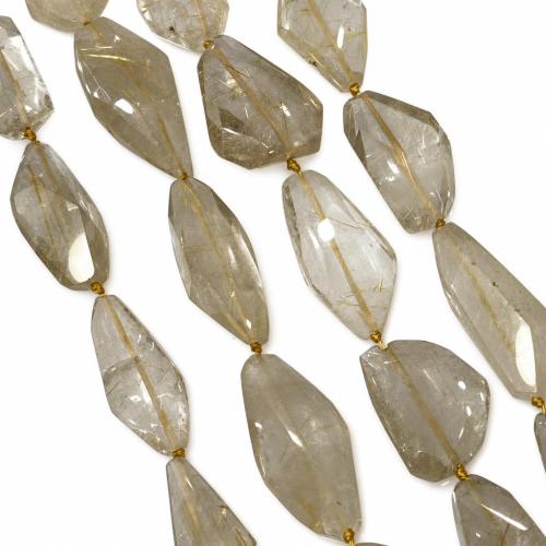 Natural Quartz Jewelry Beads Rutilated Quartz irregular polished DIY & faceted gold beads size 13-18x21-28MM Sold Per Approx 38 cm Strand
