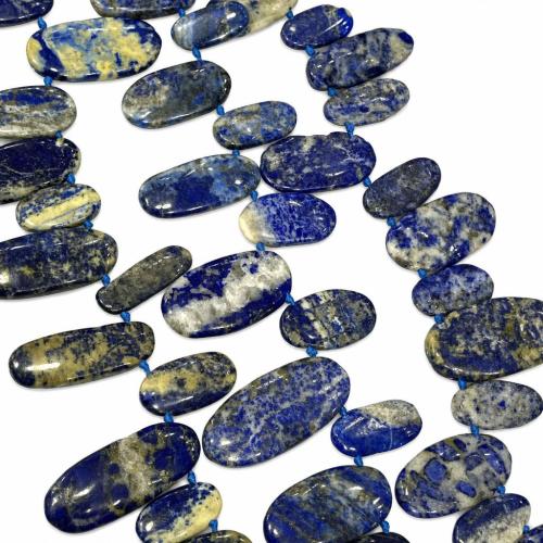 Lapis Lazuli Pärlor, Flat Round, polerad, DIY, beads size 9-18x20-34MM, Såld Per Ca 35-38 cm Strand