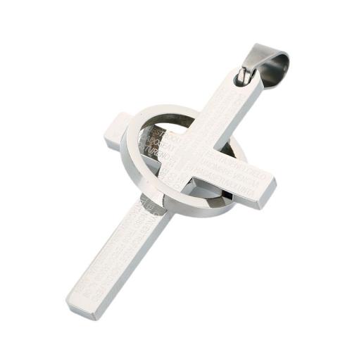 Titanium Steel Pendants Cross plated DIY & with letter pattern Sold By PC