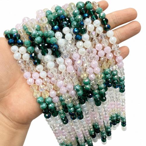 Fashion Glasperler, Glas, Runde, du kan DIY & facetteret, flere farver til valg, 8mm, Solgt Per Ca. 38 cm Strand