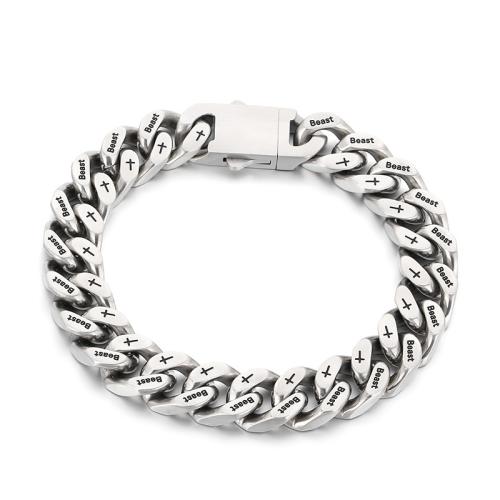 Titanium Staal Armband, mode sieraden & uniseks & verschillende grootte voor keus & frosted, oorspronkelijke kleur, Verkocht door PC