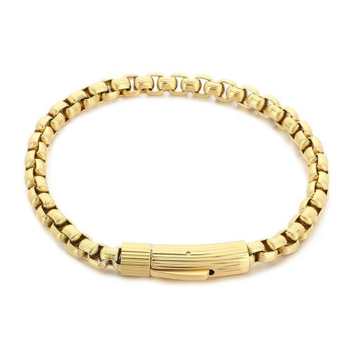 Titanium Stål Armbånd, forgyldt, mode smykker & Unisex, flere farver til valg, Længde Ca. 22 cm, Solgt af PC