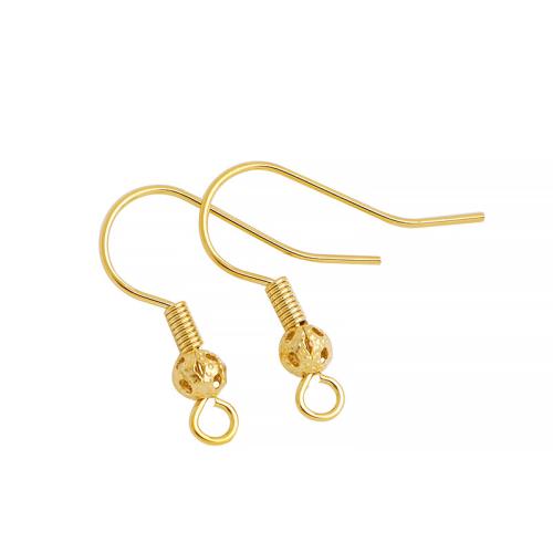 Brass Hook Earwire, Mesing, zlatna boja pozlaćen, modni nakit & za žene, zlatan, Prodano By PC
