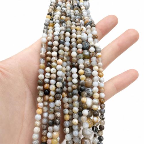 Agate Jewelry Beads Bamboo Agate Round DIY Sold Per Approx 38 cm Strand