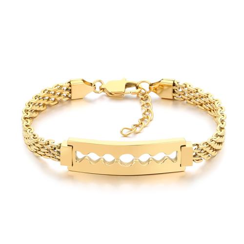 Stainless Steel smycken Armband, 304 rostfritt stål, RAKBLAD, plated, mode smycken & för människan, fler färger för val, 190x6mm, Säljs av PC