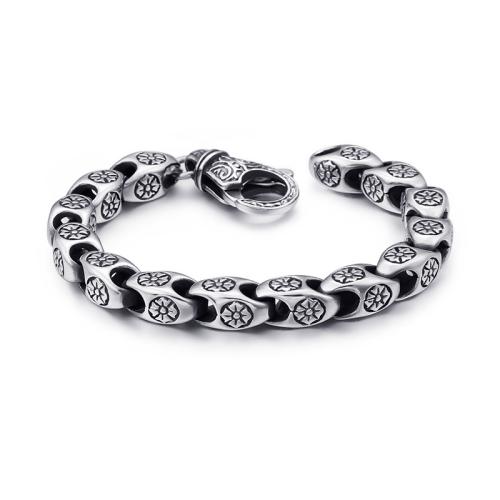 Partículas de acero Pulsera, Vintage & para hombre, color original, 215x9mm, Vendido por UD