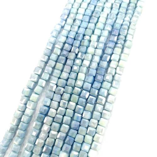 Glass Jewelry Beads Square DIY & faceted Approx Sold By Strand