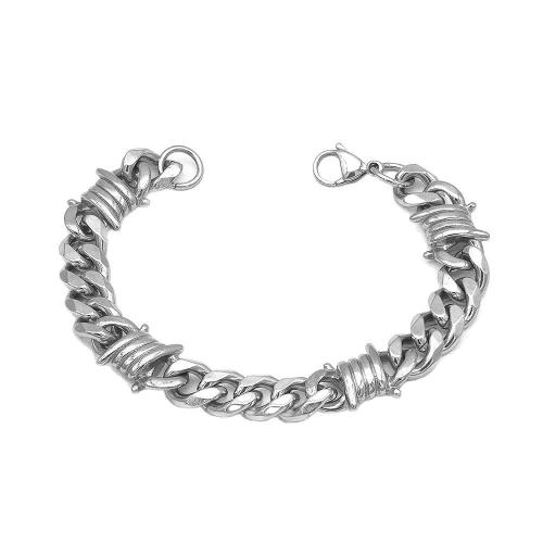 304 Stainless Steel Náramek a náhrdelník, módní šperky & Stroj leštění & různé velikosti pro výběr & pro muže, Původní barva, Prodáno By PC