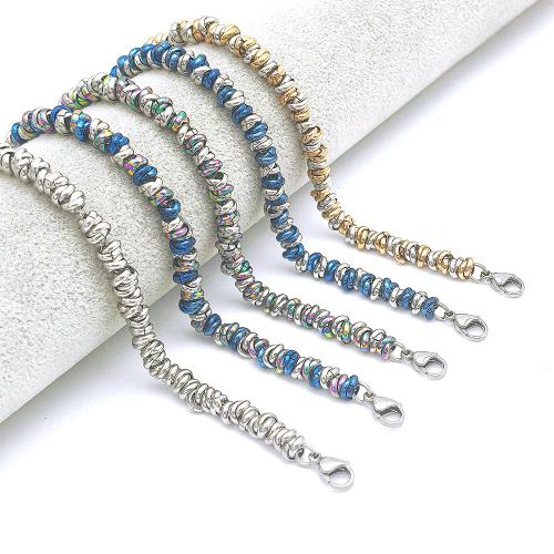Acier titane bracelet, avec 3cm chaînes de rallonge, Placage, bijoux de mode & pour femme, plus de couleurs à choisir, Longueur Environ 17.5 cm, Vendu par PC