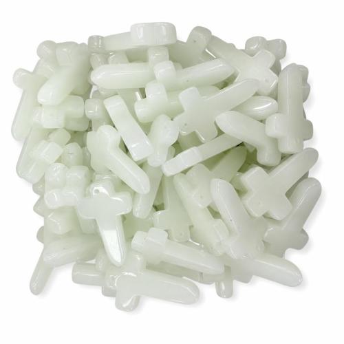 Gemstone Jewelry Beads Night-Light Stone Cross DIY Approx 1.5mm Sold By PC